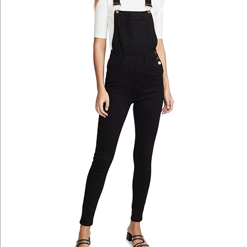 WeWoreWhat SMALL Skinny High Rise Overalls NWT